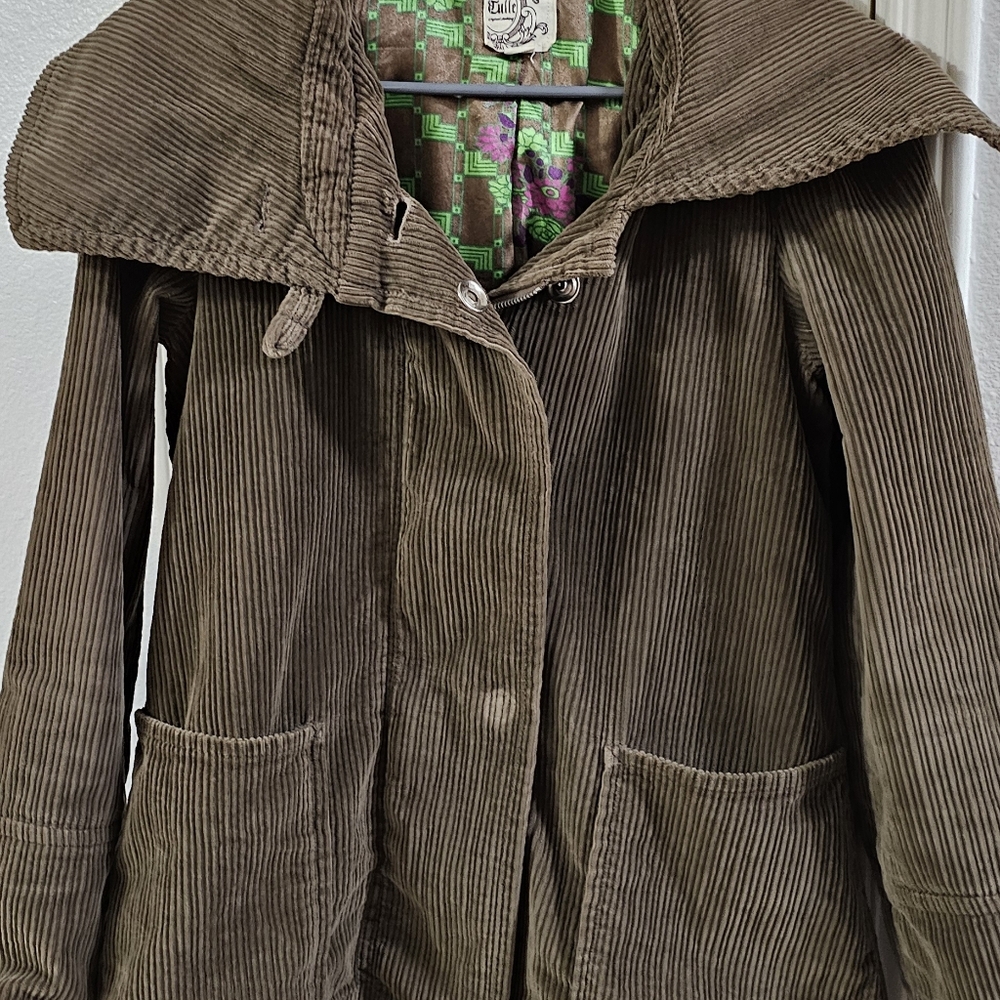 Anthropologie Tulle courdoroy retro coat